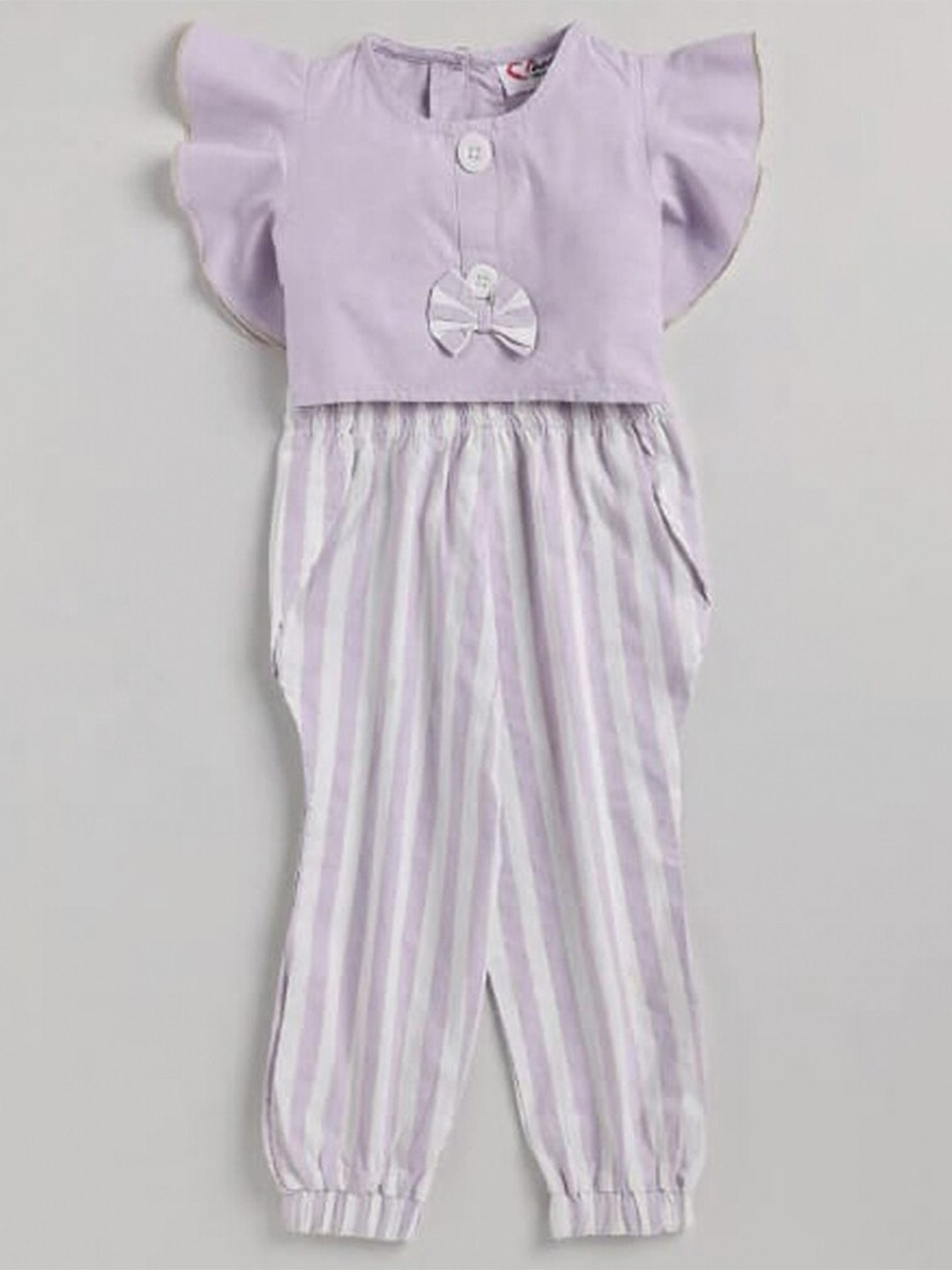 

M'andy Girls Pure Cotton Top with Trousers, Purple
