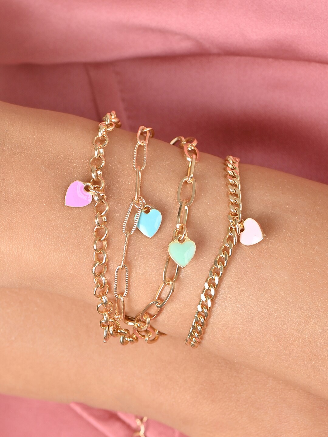 

ToniQ Set Of 4 Gold-Plated Link Bracelets