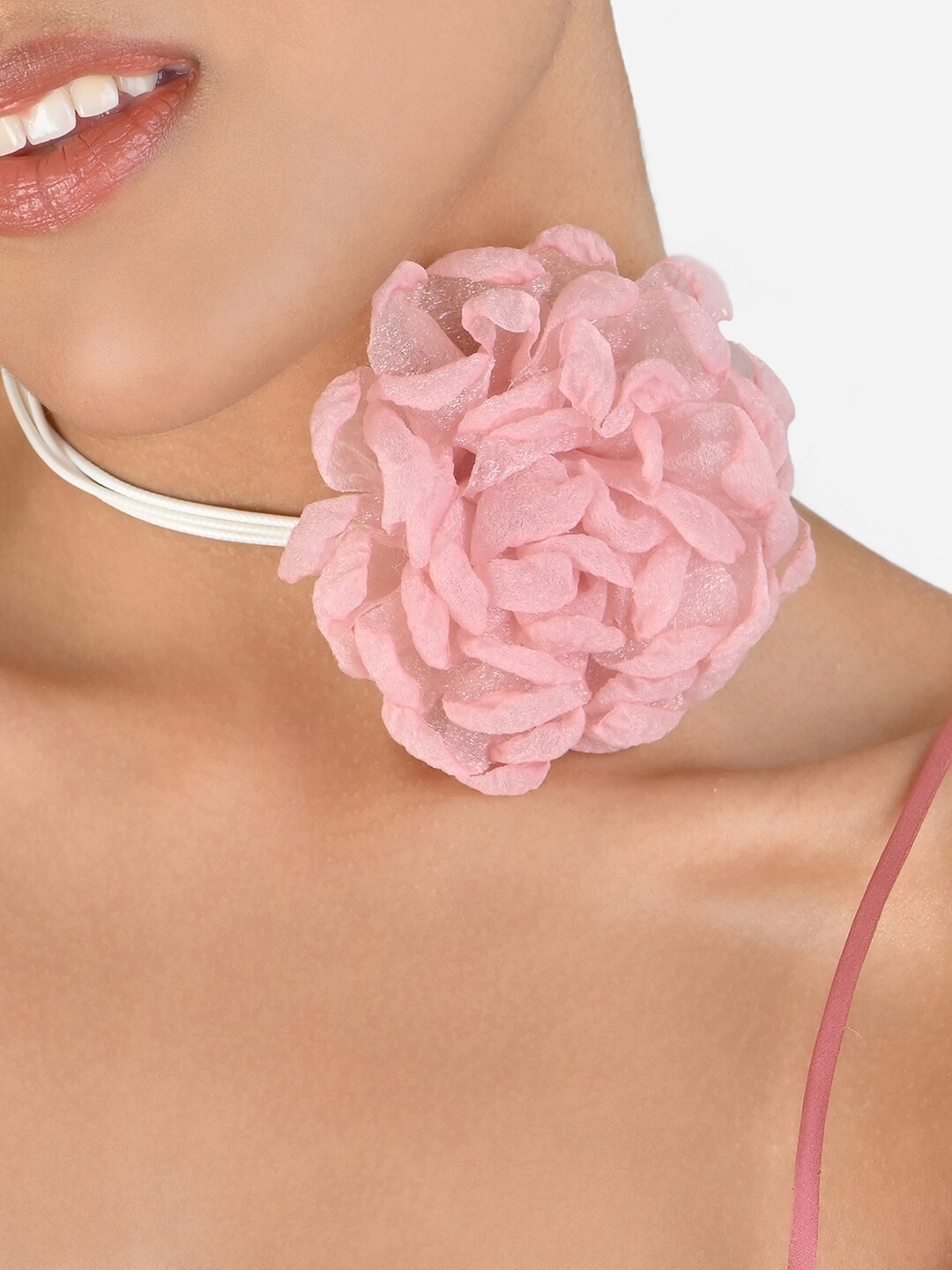 

ToniQ Flower Choker Necklace, Pink