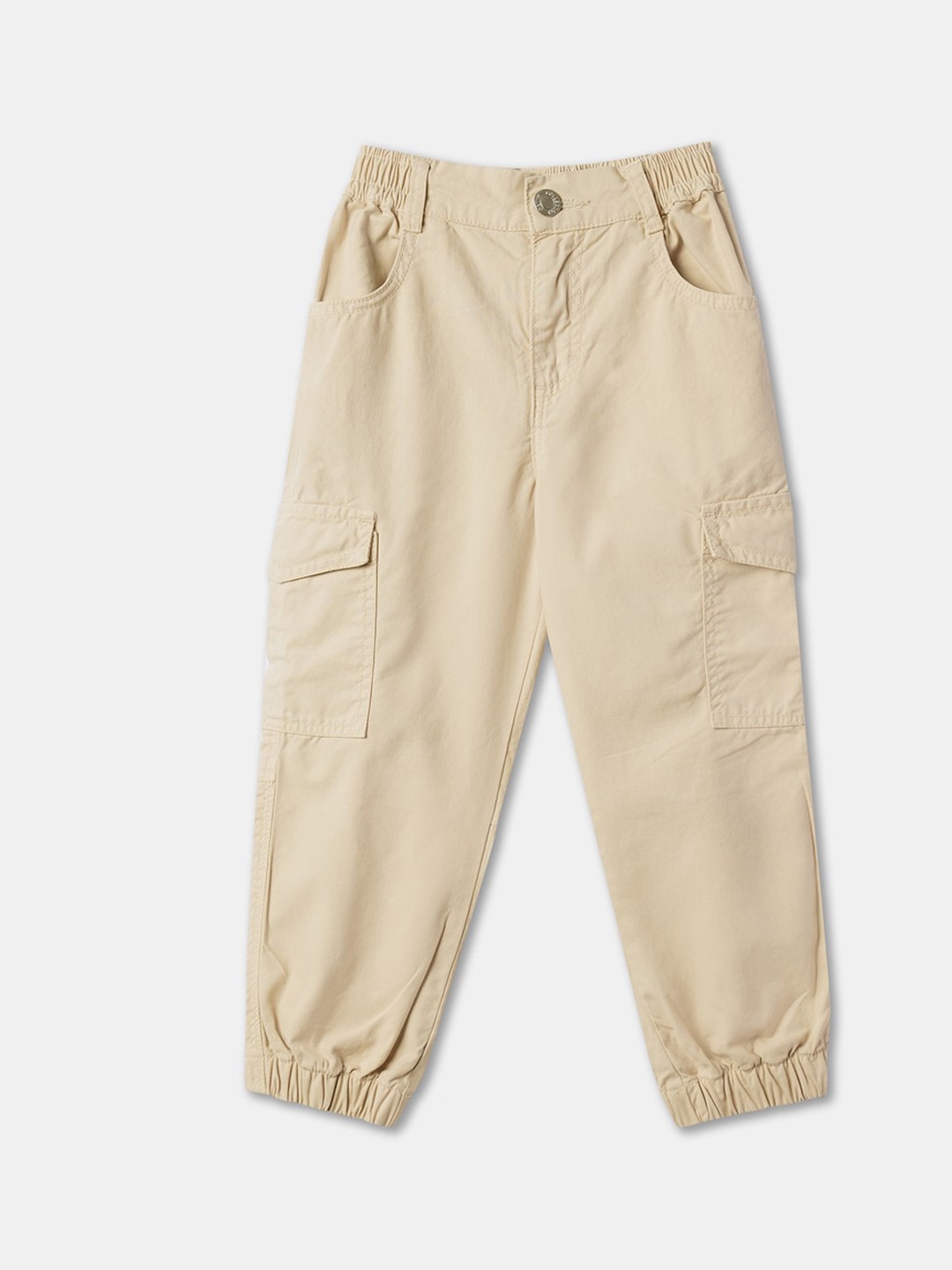 

R&B Girls Mid Rise Cotton Cargos, Beige