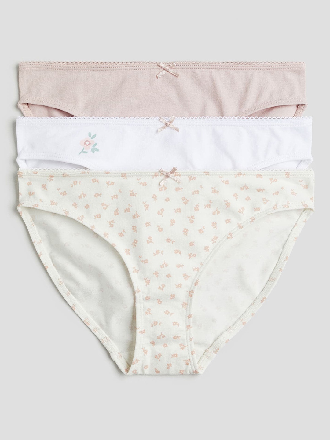 

H&M Girls Pack of 3 Printed Inner-Elastic Briefs 1211242004, Pink