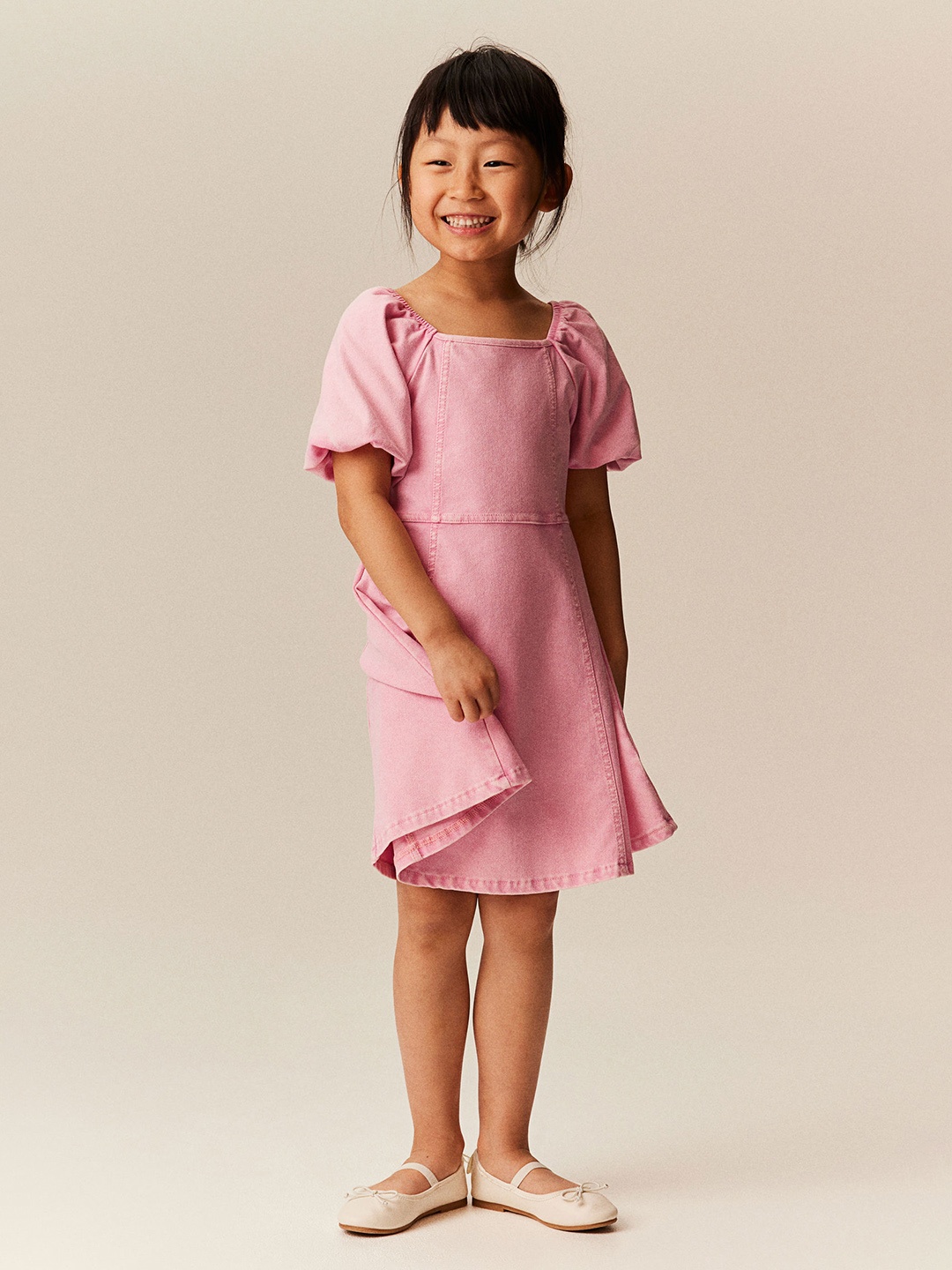 

H&M Puff Sleeves Dress, Pink