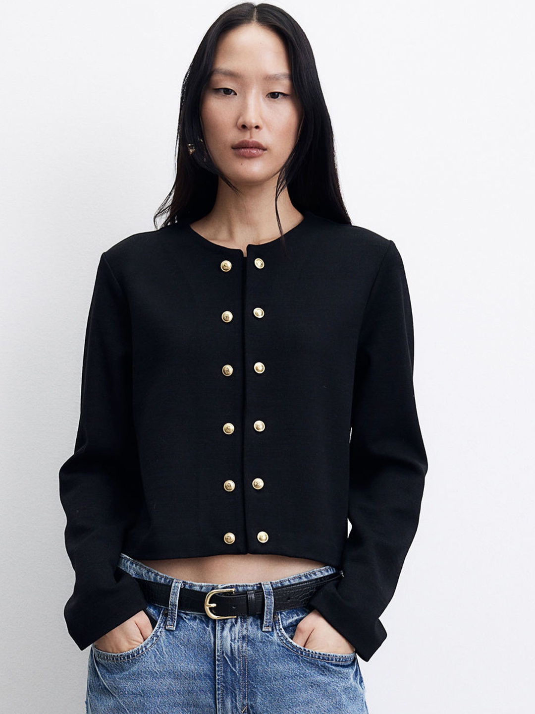 

H&M Jersey Cardigan, Black