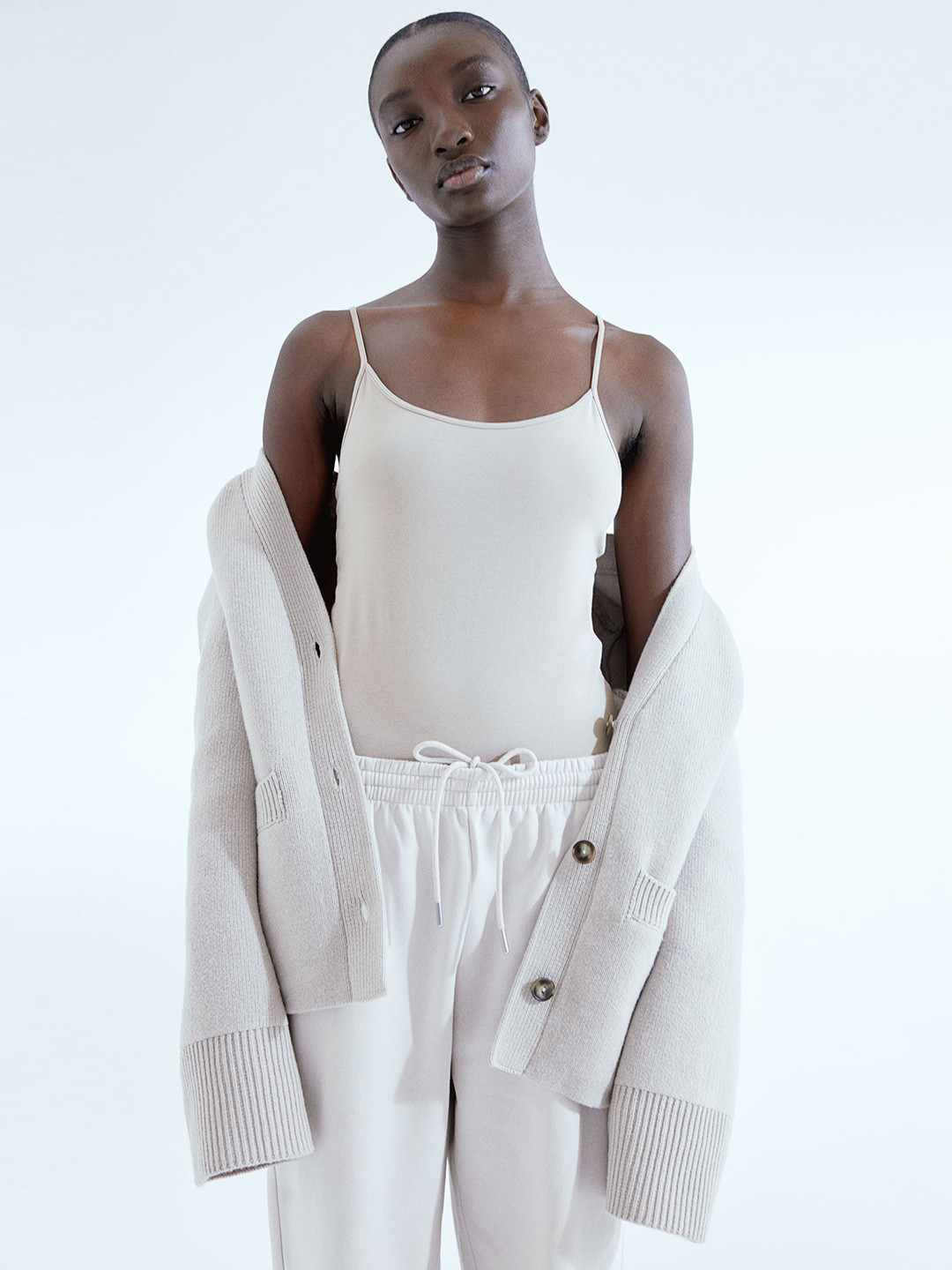 

H&M Pack Of 3 Strappy Tops, Beige