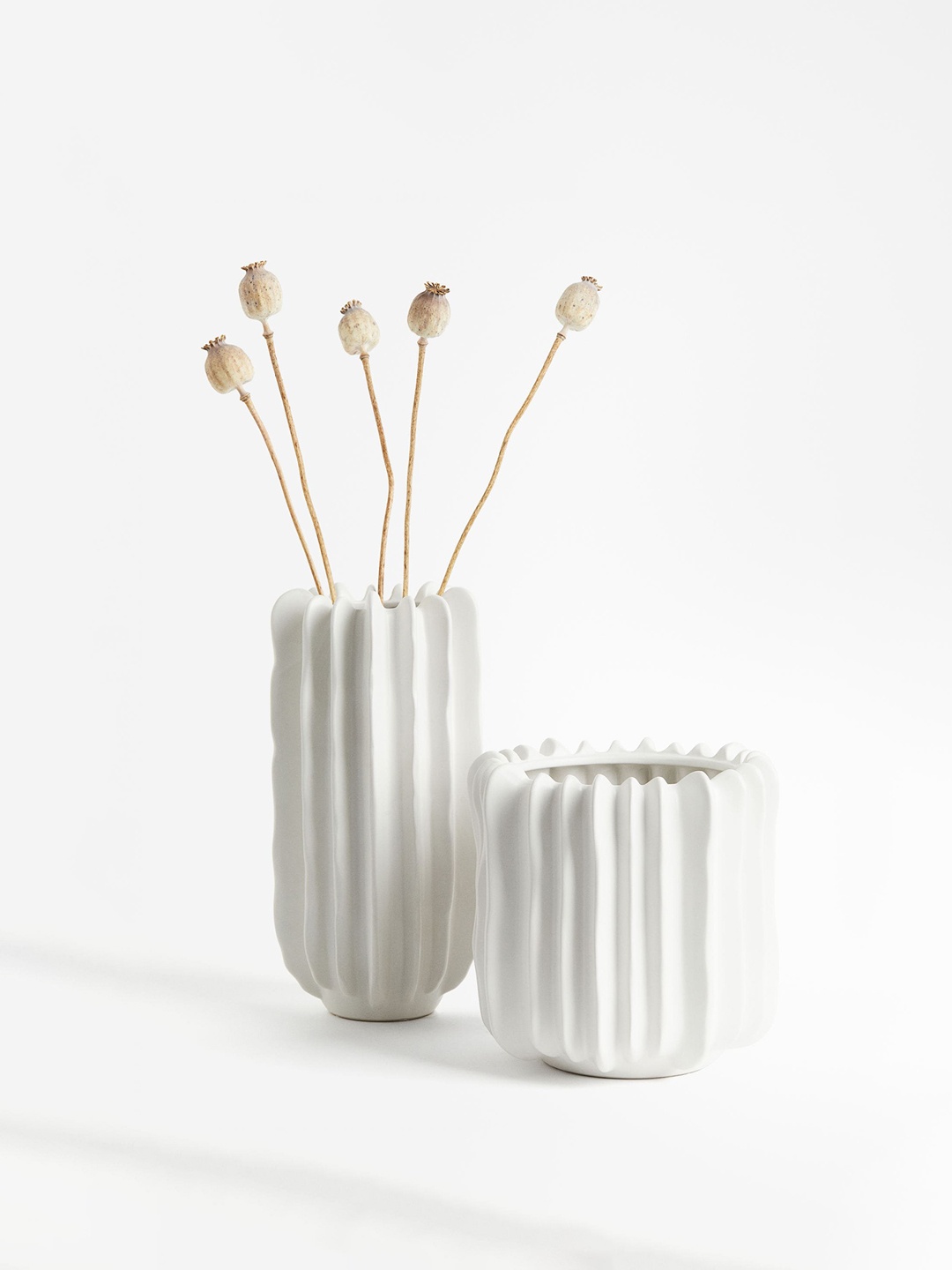 

H&M White Tall Stoneware Vase