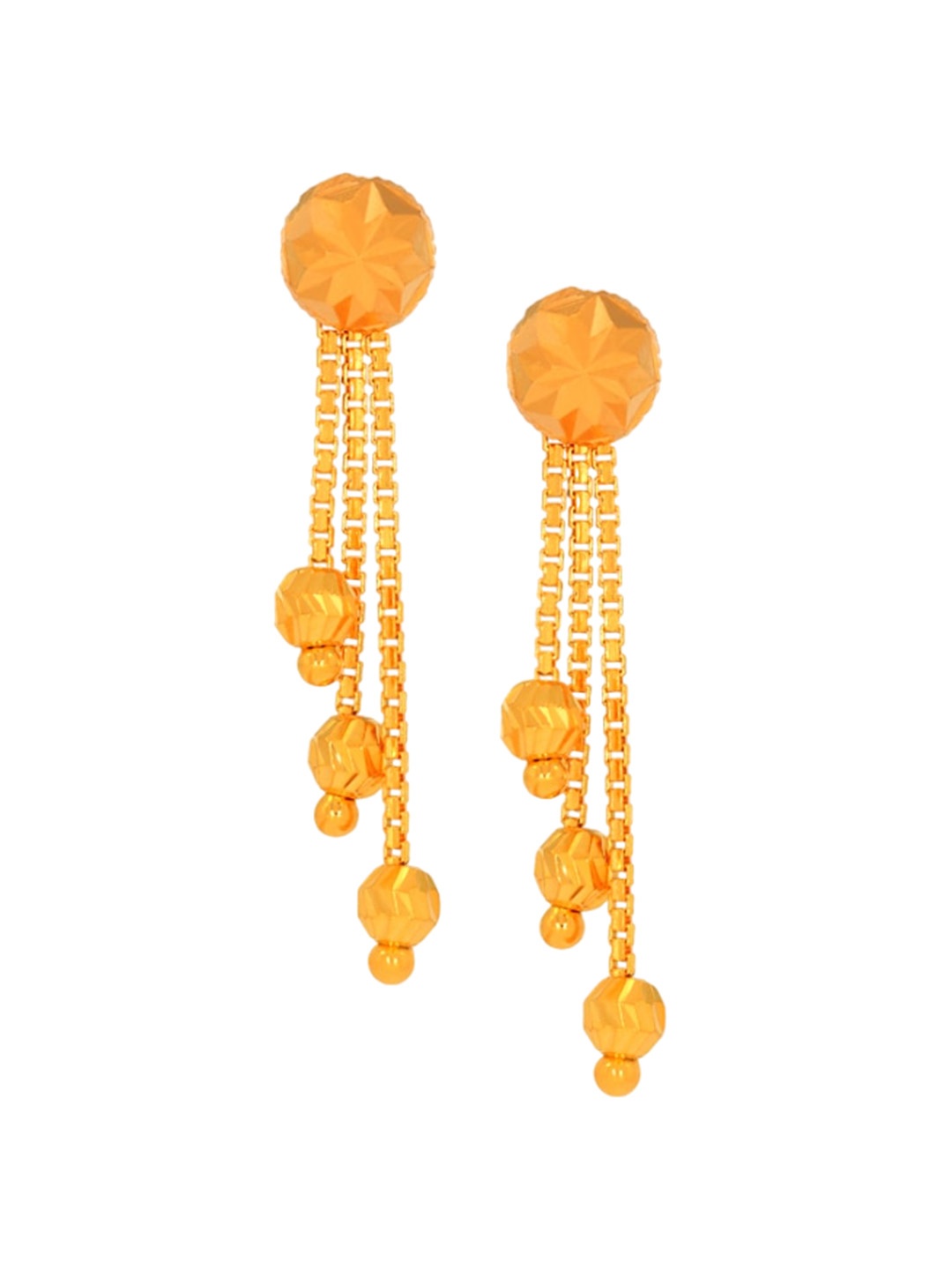

BHIMA 22K Hallmark 916 Purity Yellow Gold Cutting Ball Drop