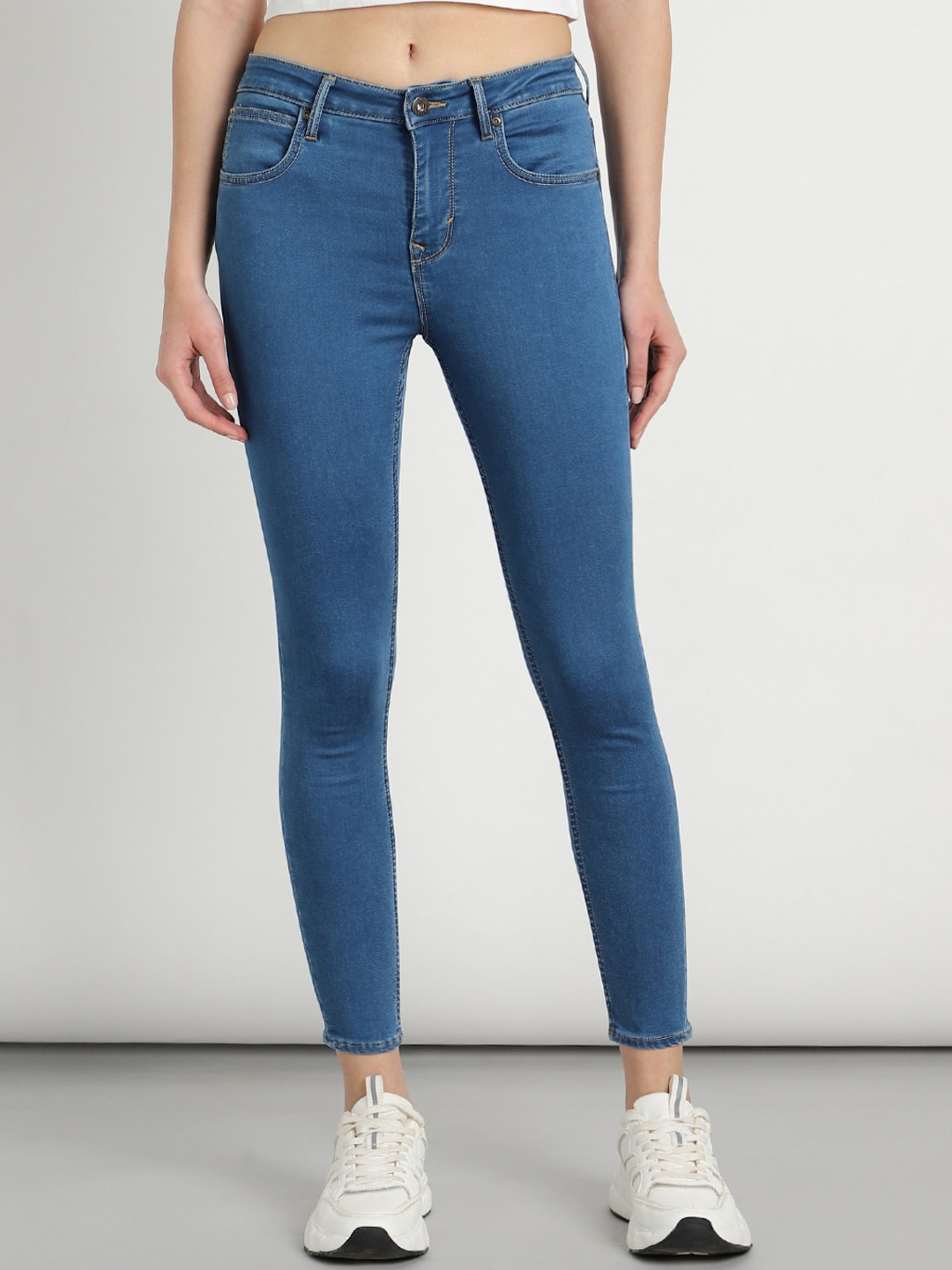 

Lee Women Skinny Fit High-Rise Stretchable Jeans, Blue