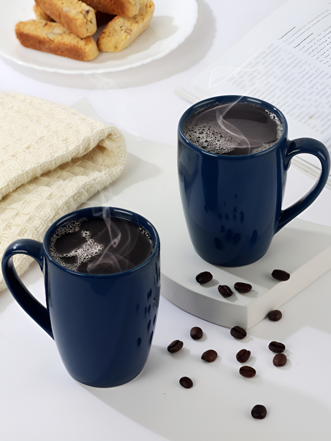 

Cello Navy Blue 2 Pcs Glossy Mugs 230 ml