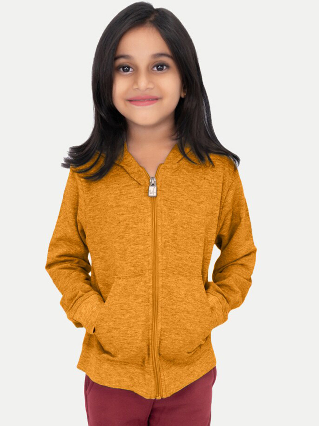 

BAESD Girls Hooded Long Sleeves Front-Open Sweatshirt, Yellow