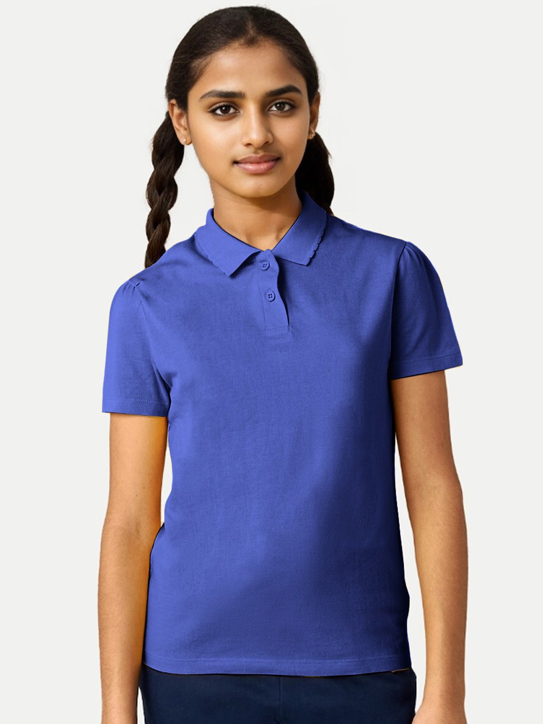 

BAESD Girls Polo Collar T-shirt, Blue