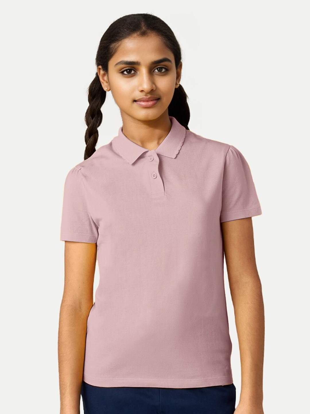

BAESD Girls Polo Collar T-shirt, Pink