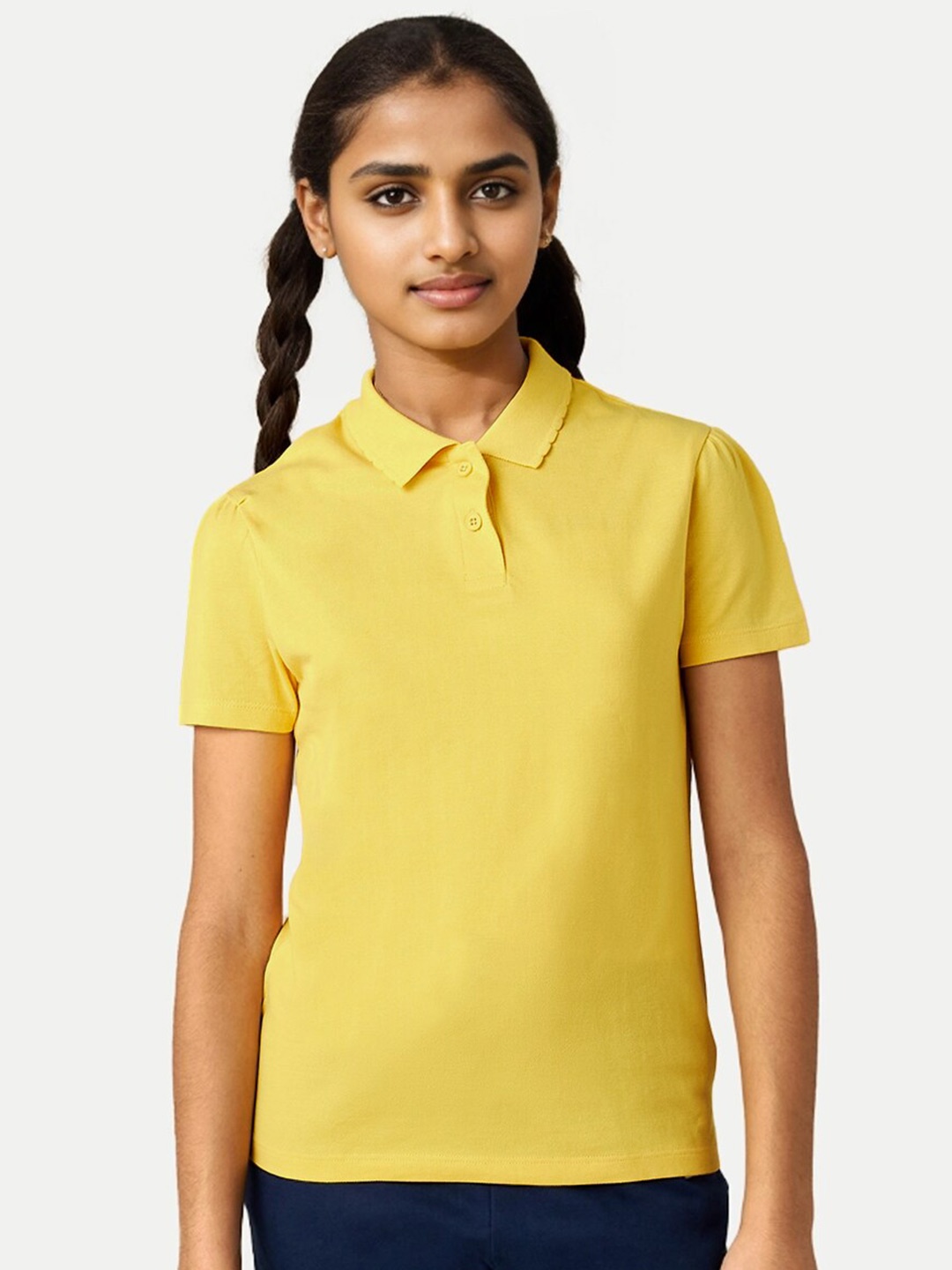 

BAESD Girls Polo Collar T-shirt, Yellow