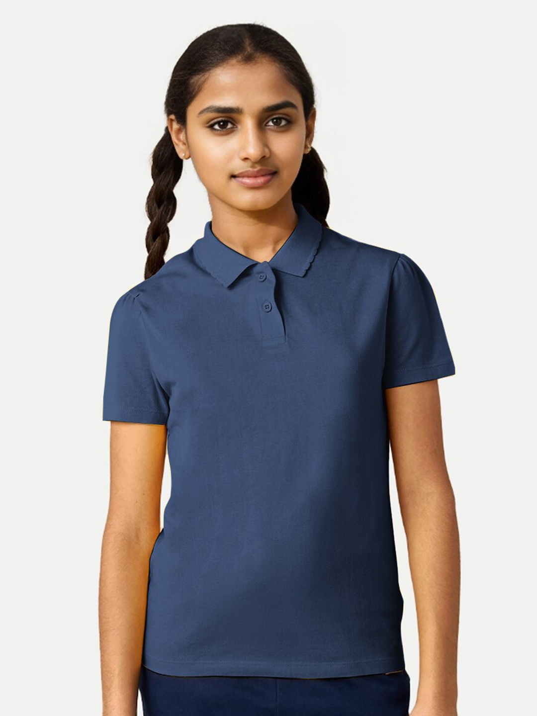 

BAESD Girls Polo Collar Short Sleeves T-shirt, Navy blue