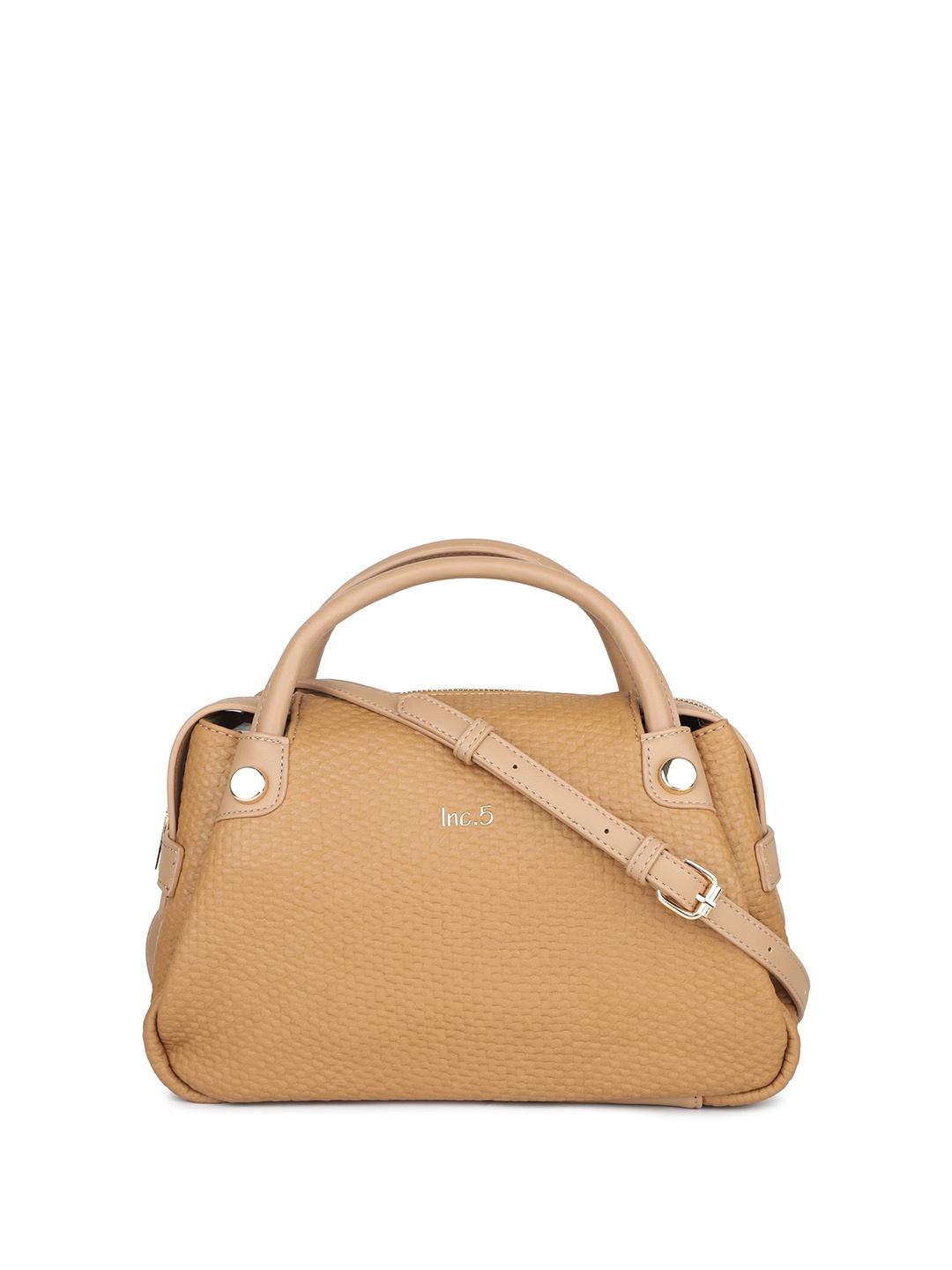 

Inc 5 Textured Structured Handheld Bag, Camel brown