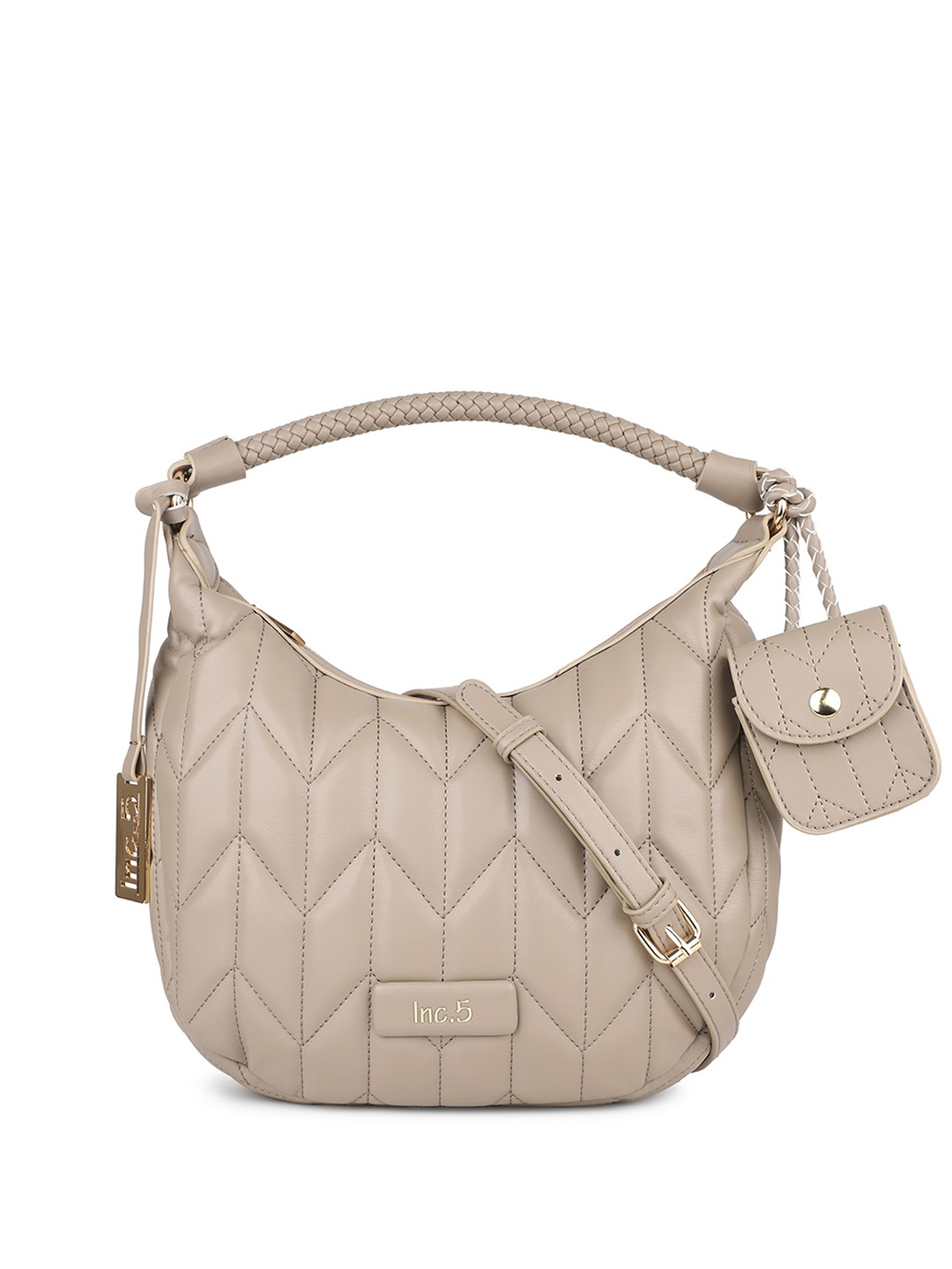 

Inc 5 Textured Swagger Shoulder Bag With Pouch, Nude
