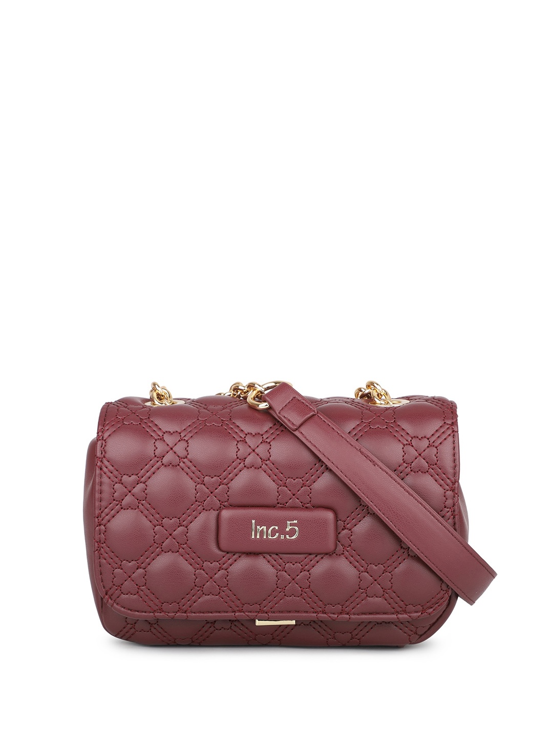 

Inc 5 Floral Textured Miniature Sling Bag, Red