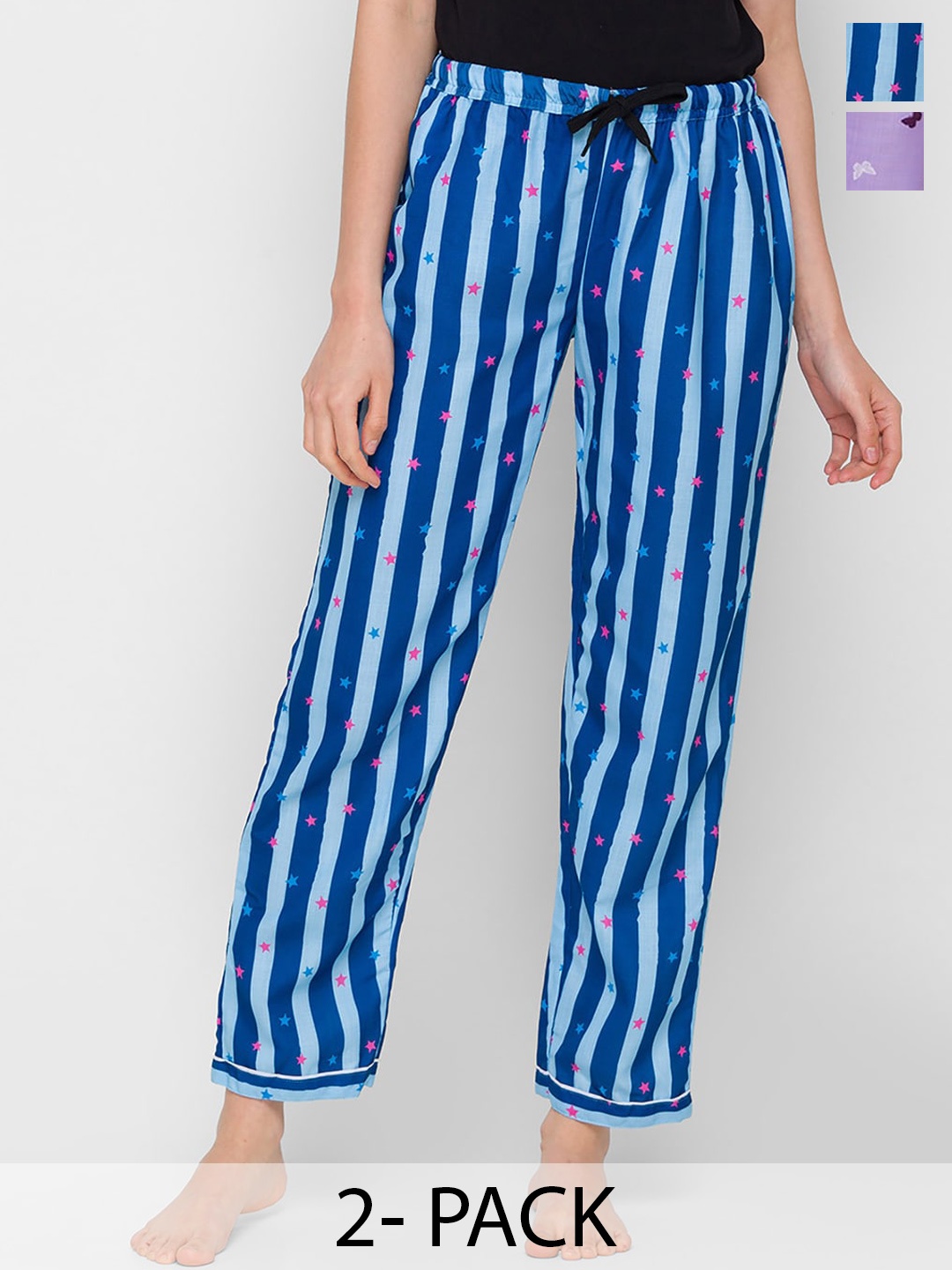 

NOIRA Pack of 2 Striped Pyjamas, Blue