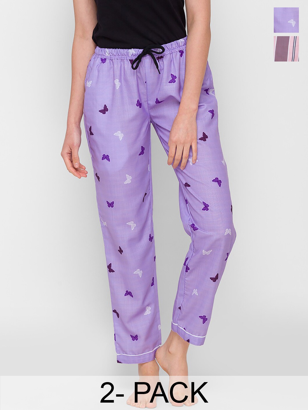 

NOIRA Set of 2 Printed Lounge Pants, Purple