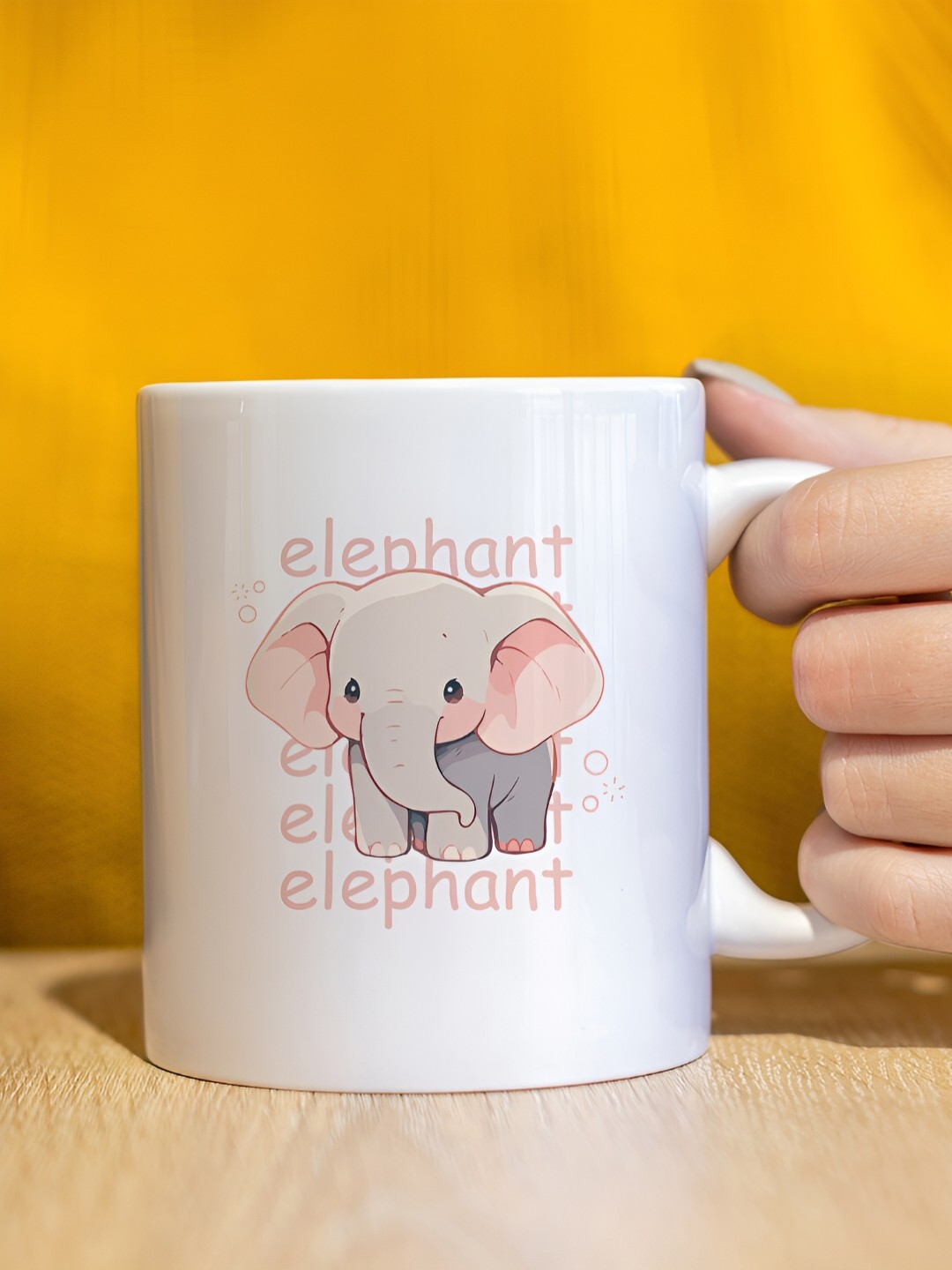 

The Decor Lane White & Pink Printed Ceramic Glossy Mug 325ml