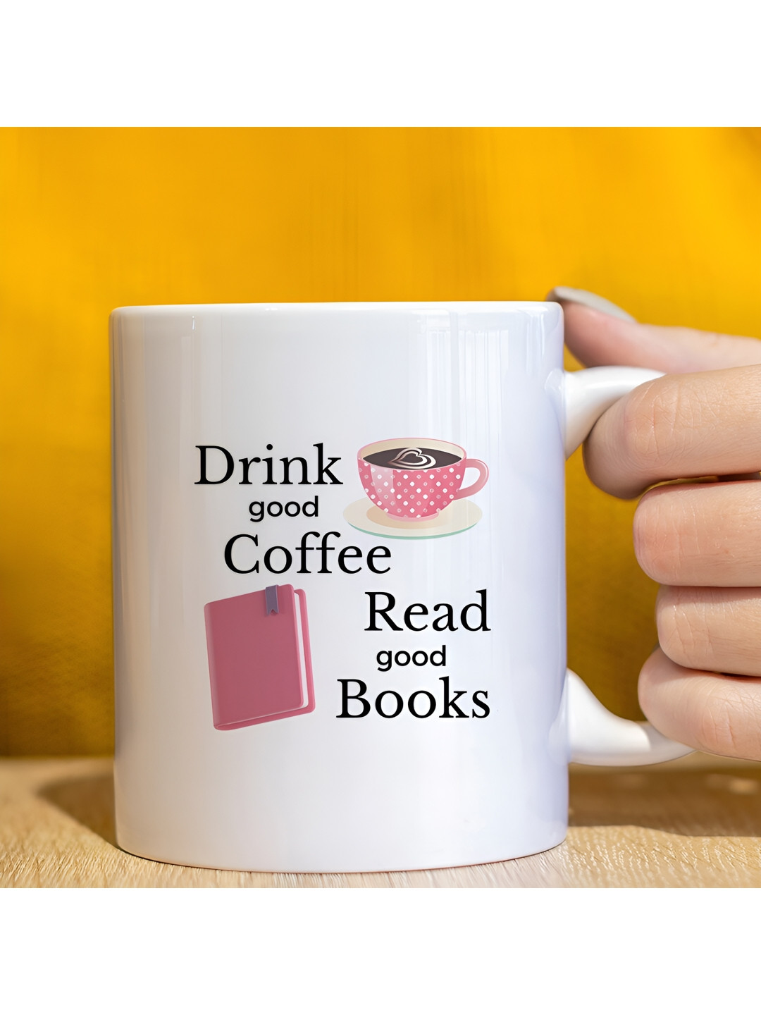 

The Decor Lane White & Black Text Or Slogans Printed Ceramic Glossy Mug 325ml