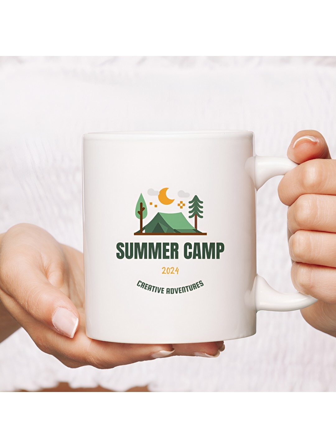 

The Decor Lane White & Green Printed Microwave Safe Ceramic Glossy Finish Mug 325 ml