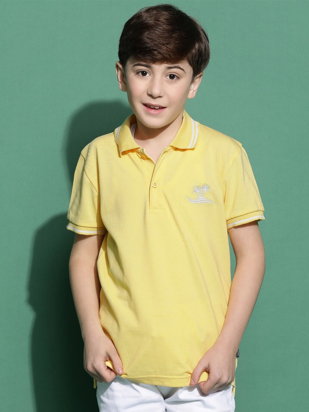 

Lil Tomatoes Boys Polo Collar T-Shirt, Lime green