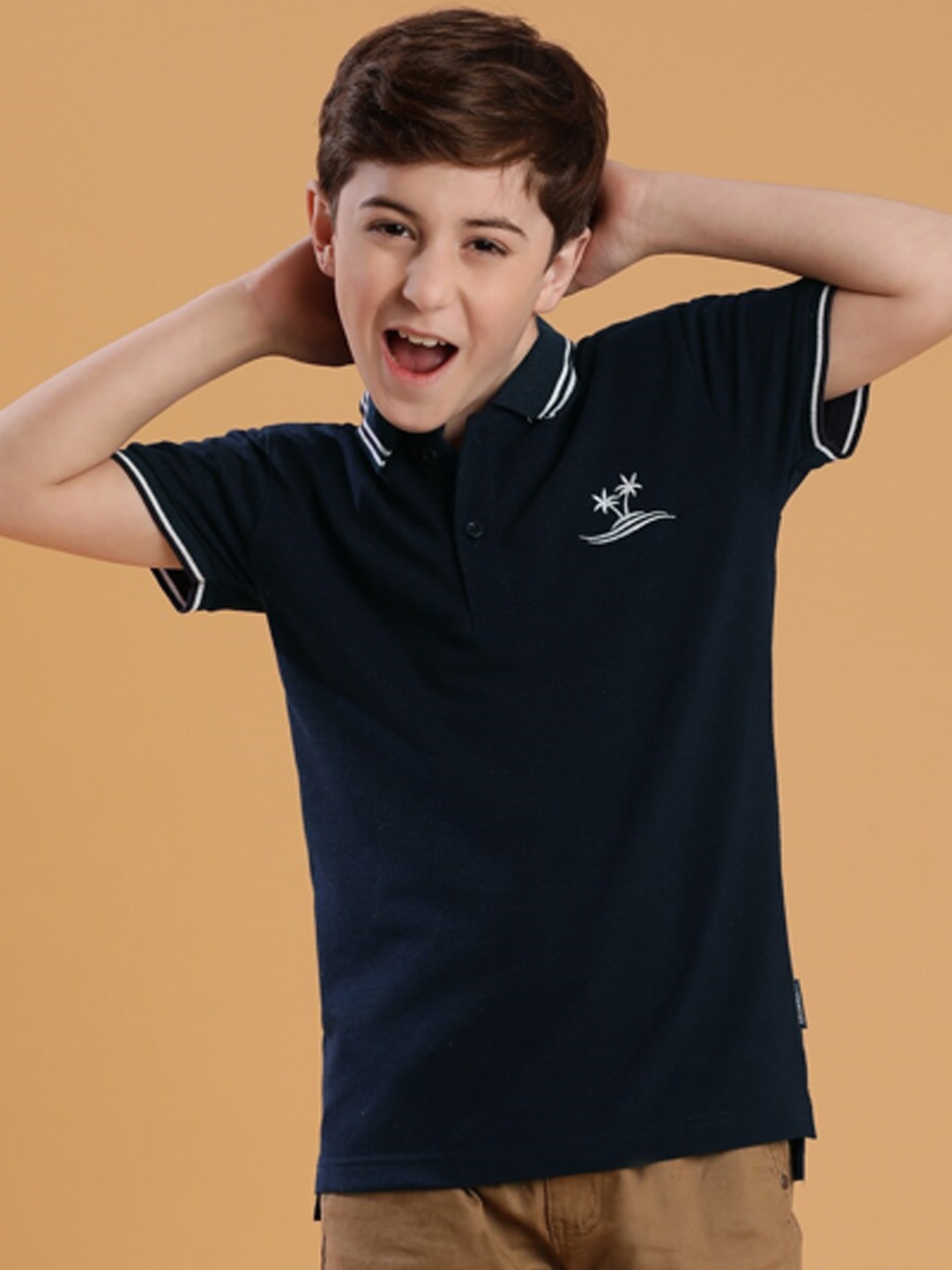 

Lil Tomatoes Boys Polo Collar T-shirt, Navy blue