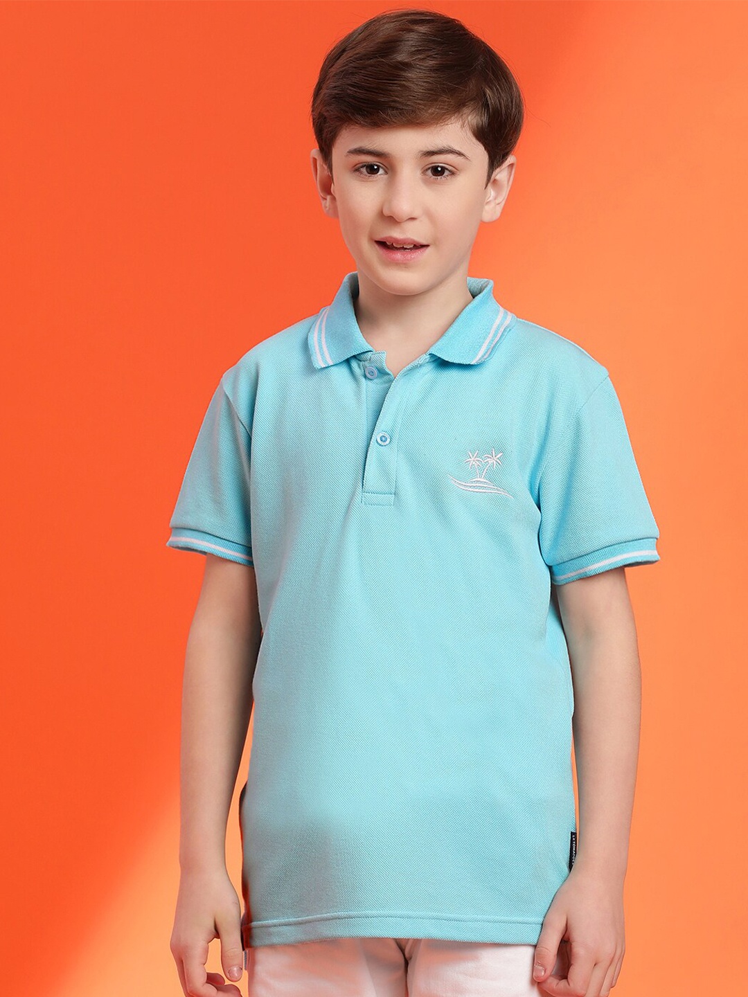 

Lil Tomatoes Boys Polo Collar T-shirt, Blue