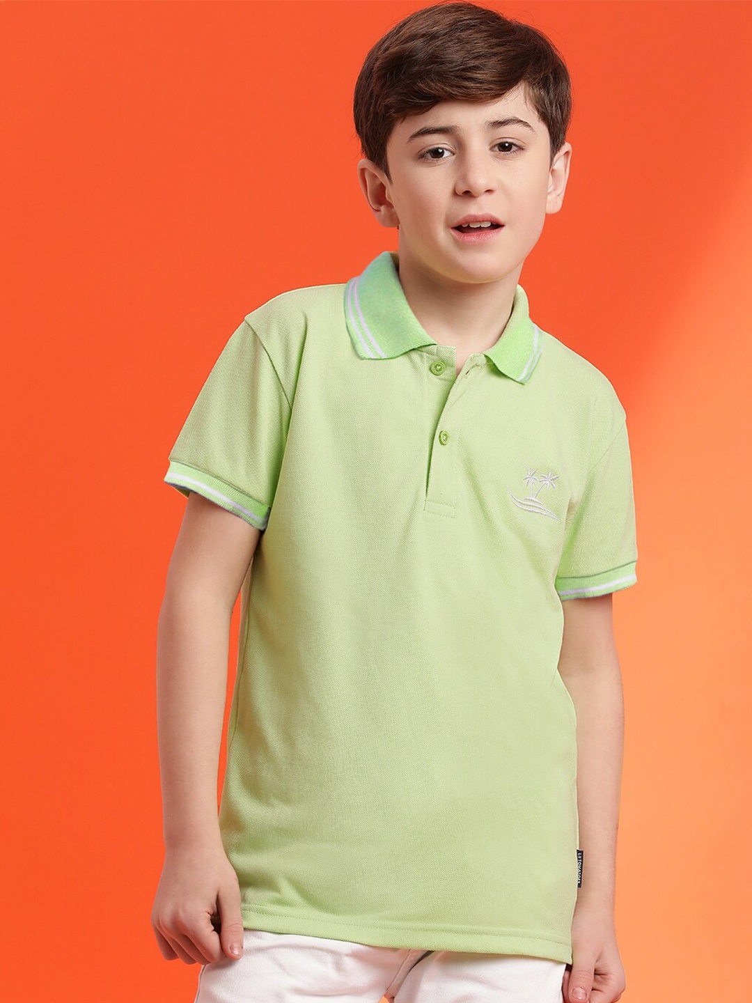 

Lil Tomatoes Boys Polo Collar Casual T-shirt, Green