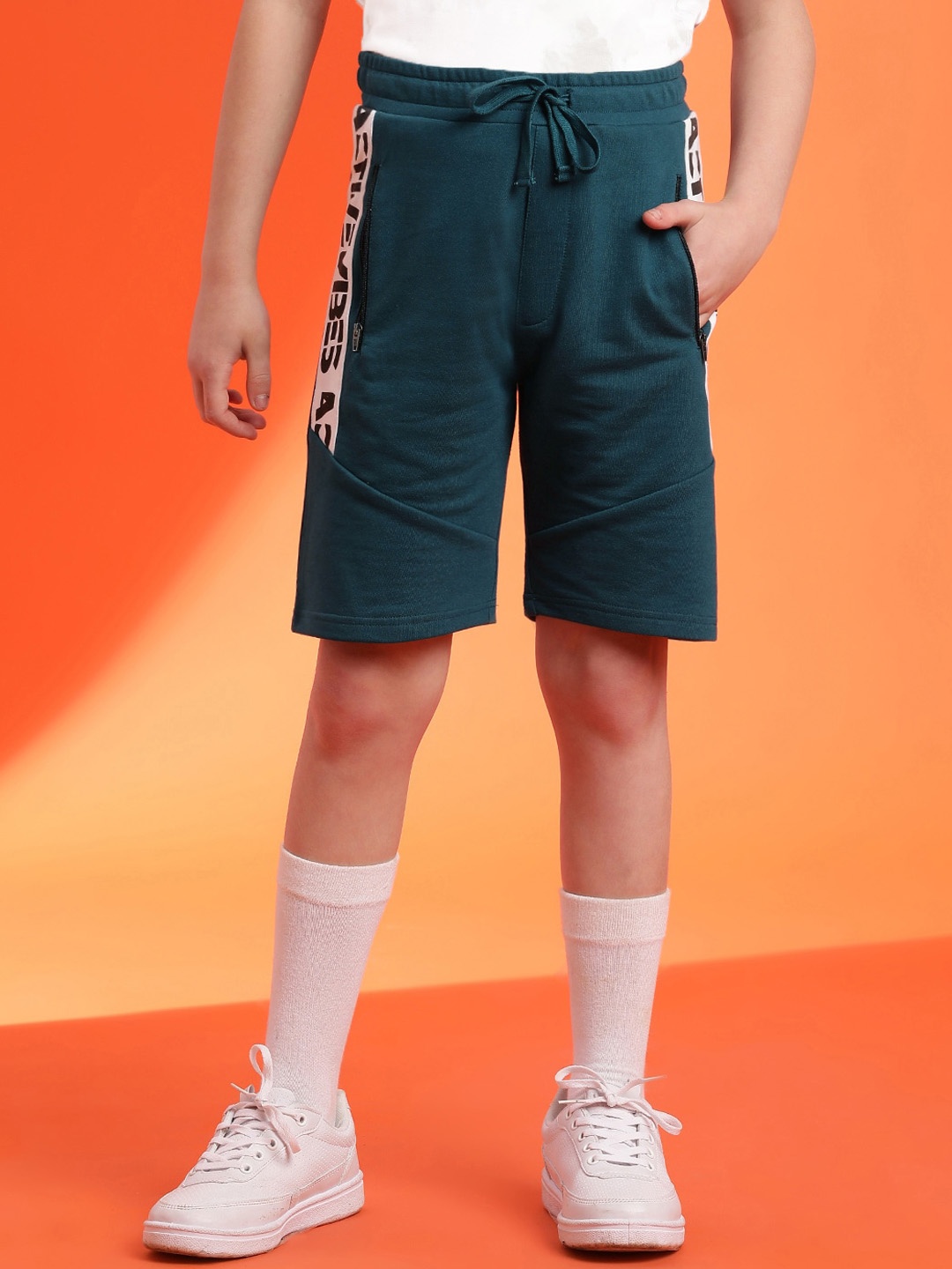 

Lil Tomatoes Boys Mid Rise Cotton Shorts, Teal