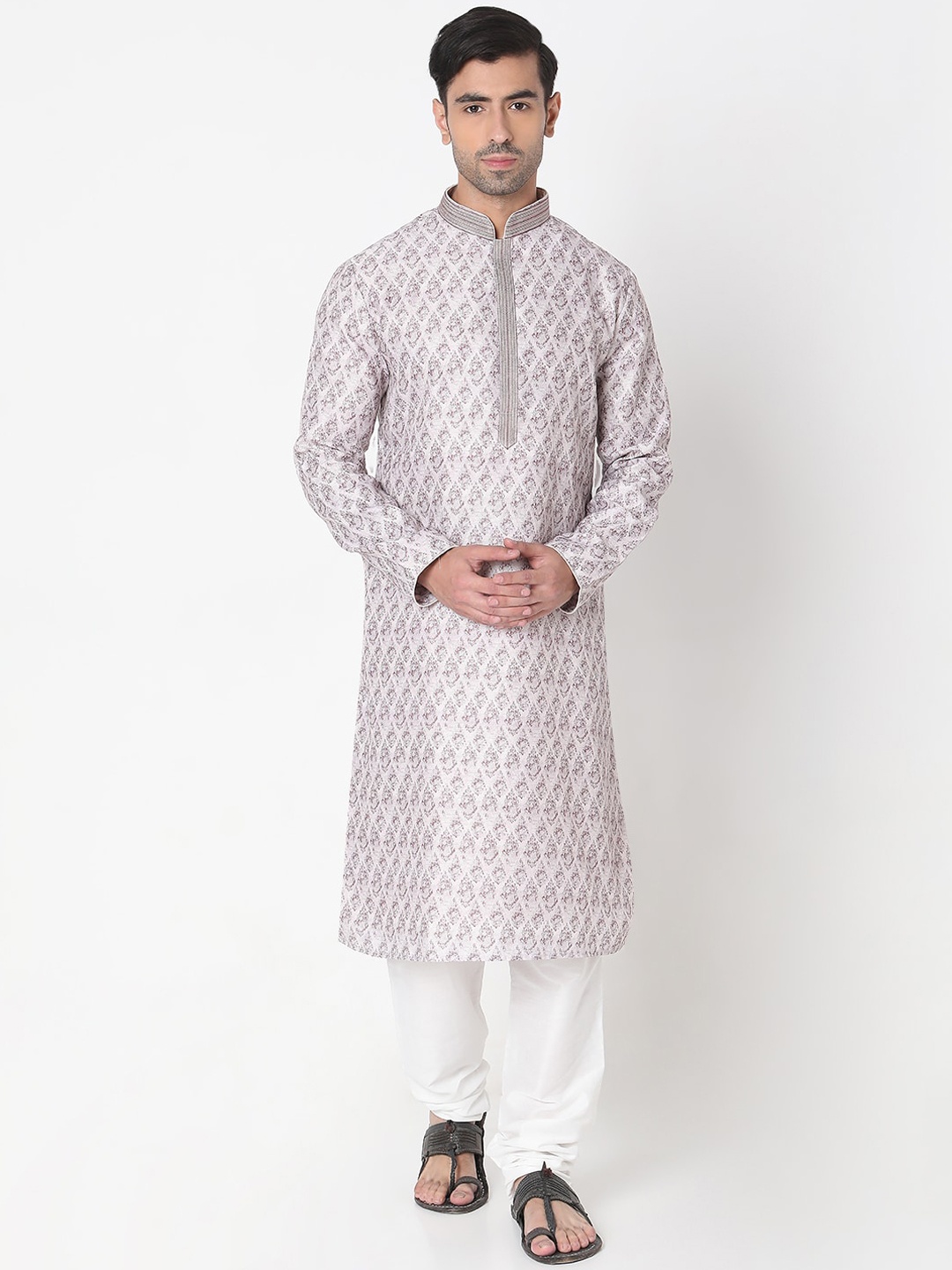 

Ethnicity Ethnic Motifs Printed Regular Straight Kurta With Churidar, Pink