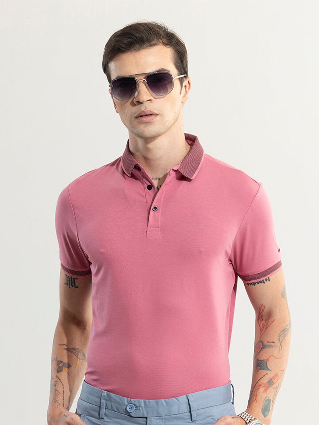 

Snitch Men Slim Fit T-shirt, Pink