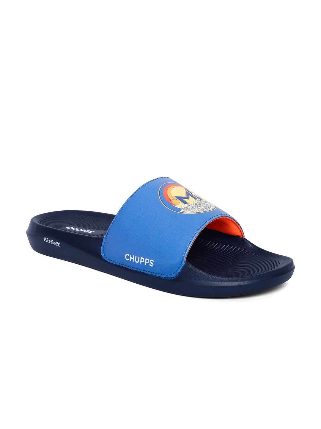 

CHUPPS Men Official Mumbai Indians Quilted MI Sliders, Blue