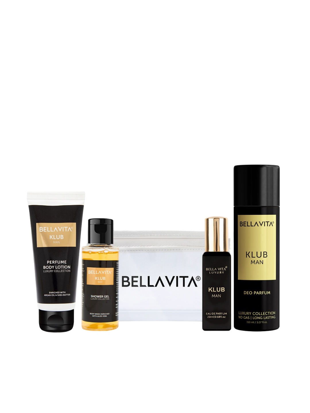

Bella Vita Organic Klub Man Travel Minis Kit, Black