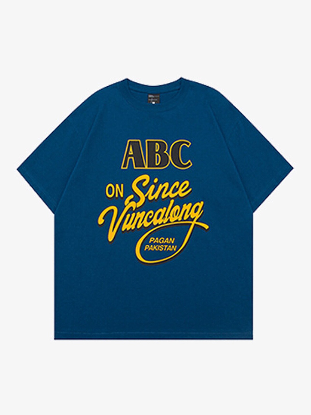 

LULU & SKY Typography Printed Pure Cotton T-Shirt, Navy blue