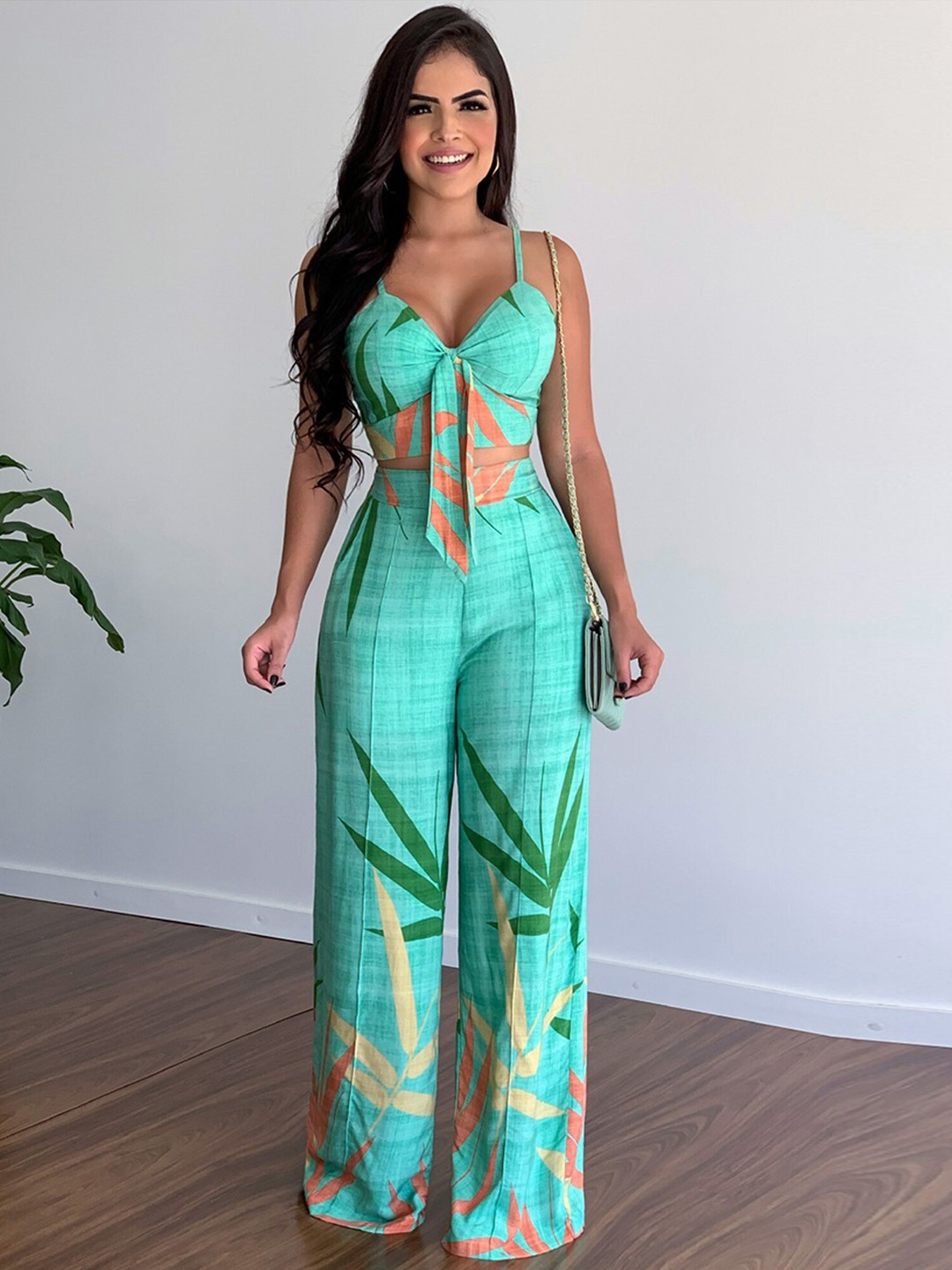 

LULU & SKY Printed Top With Trousers Co-Ords, Green