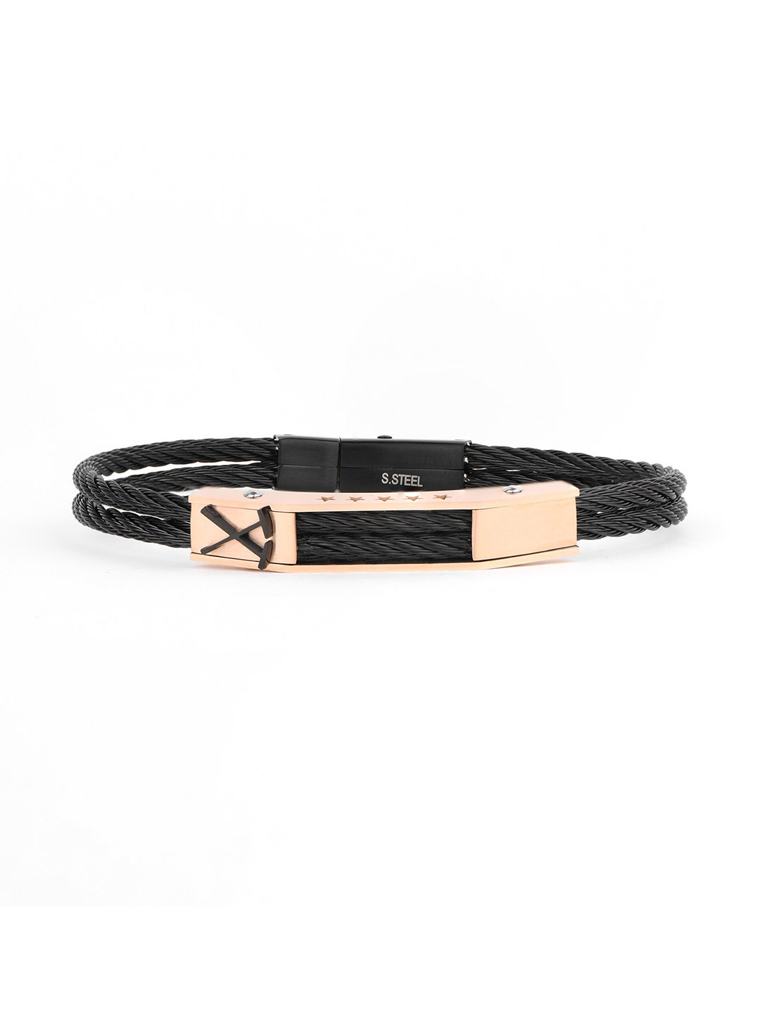 

SANTA BARBARA POLO & RACQUET CLUB Men Leather Wraparound Bracelet, Black