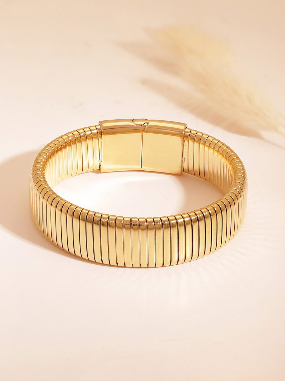 

Rubans Voguish Women 18KT Gold Plated Stainless Steel Waterproof Bangle Style Bracelet