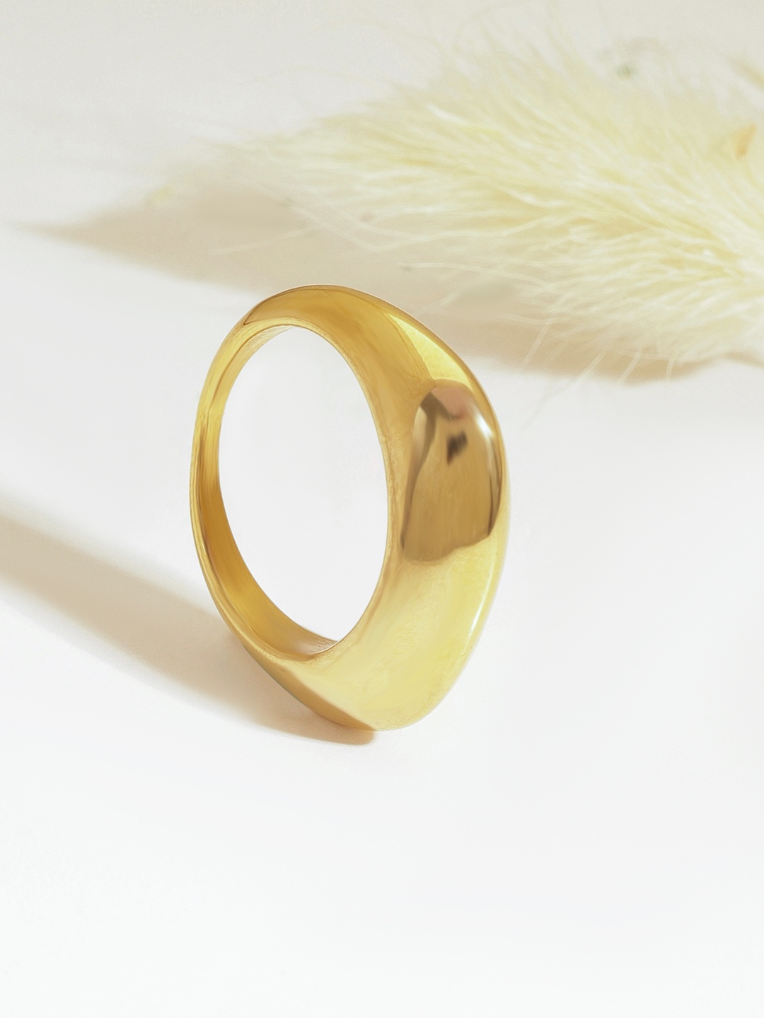 

Rubans Voguish Stainless Steel 18KT Gold Plated Waterproof Finger Ring