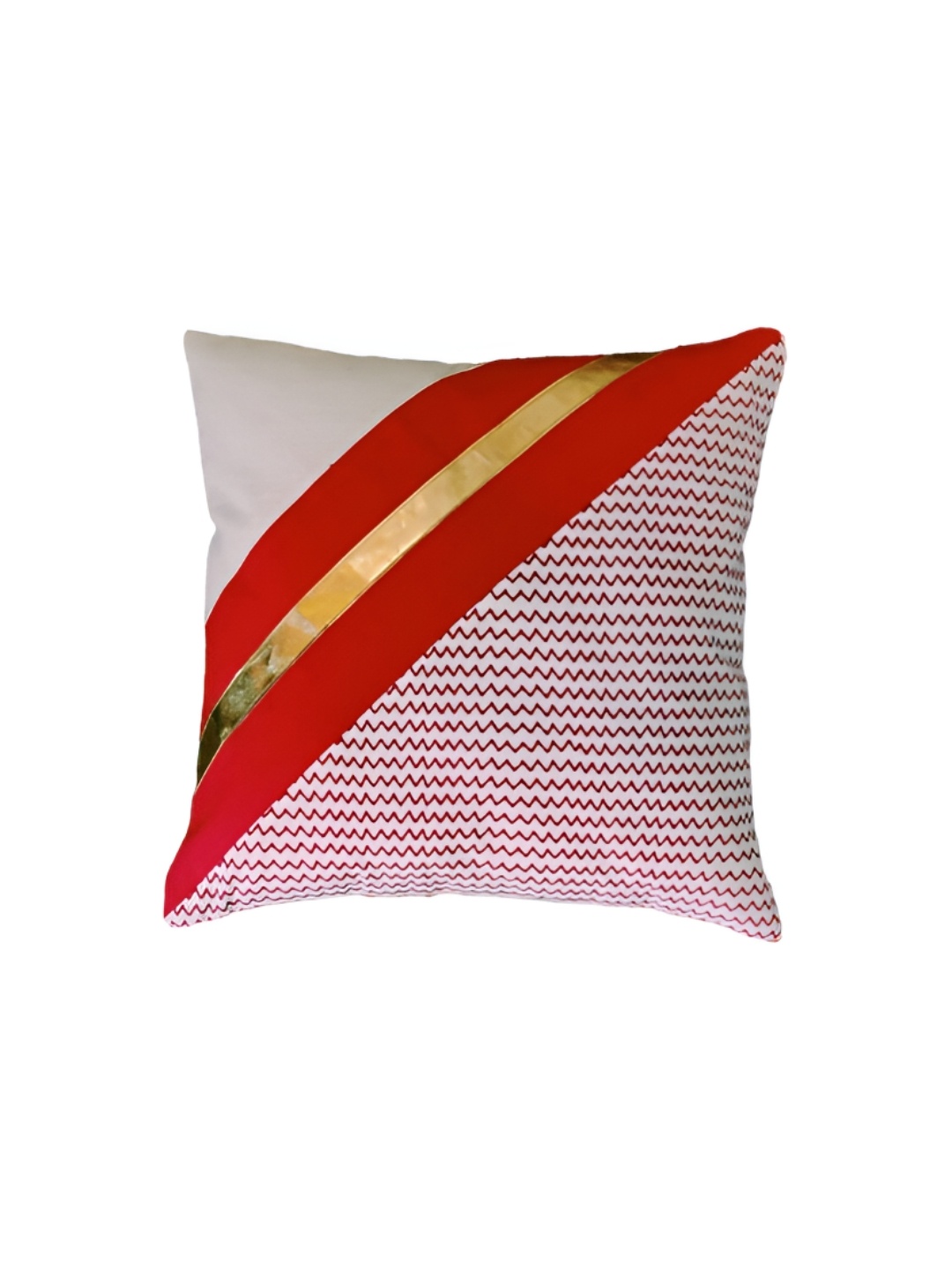 

GAB Red & Gold-Toned Geometric Square Cushion Covers
