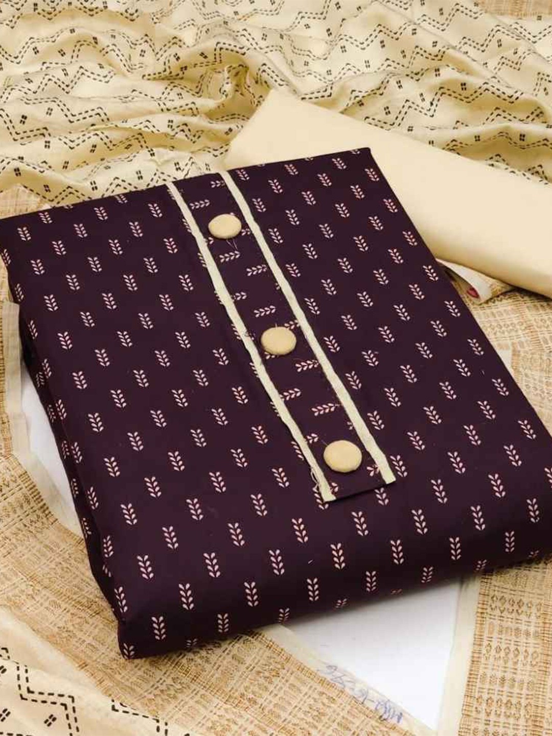 

faxofab Unstitched Dress Material, Purple