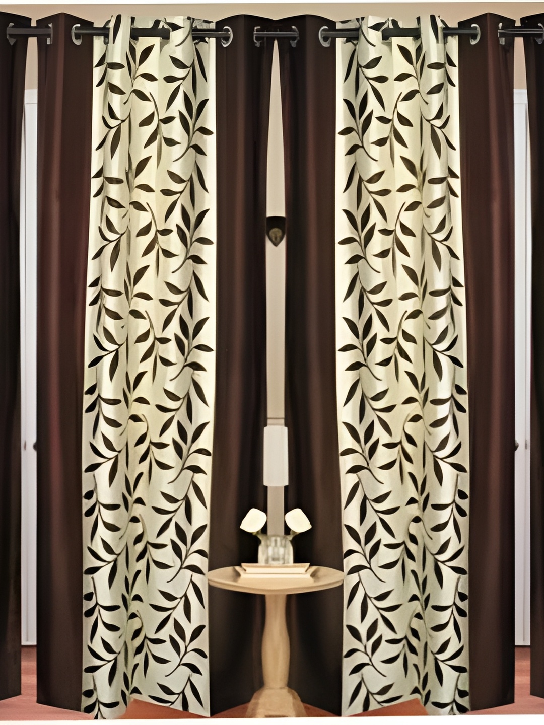 

Panipat Textile Hub Brown & Cream-Coloured 4 Pieces Floral Printed Door Curtain