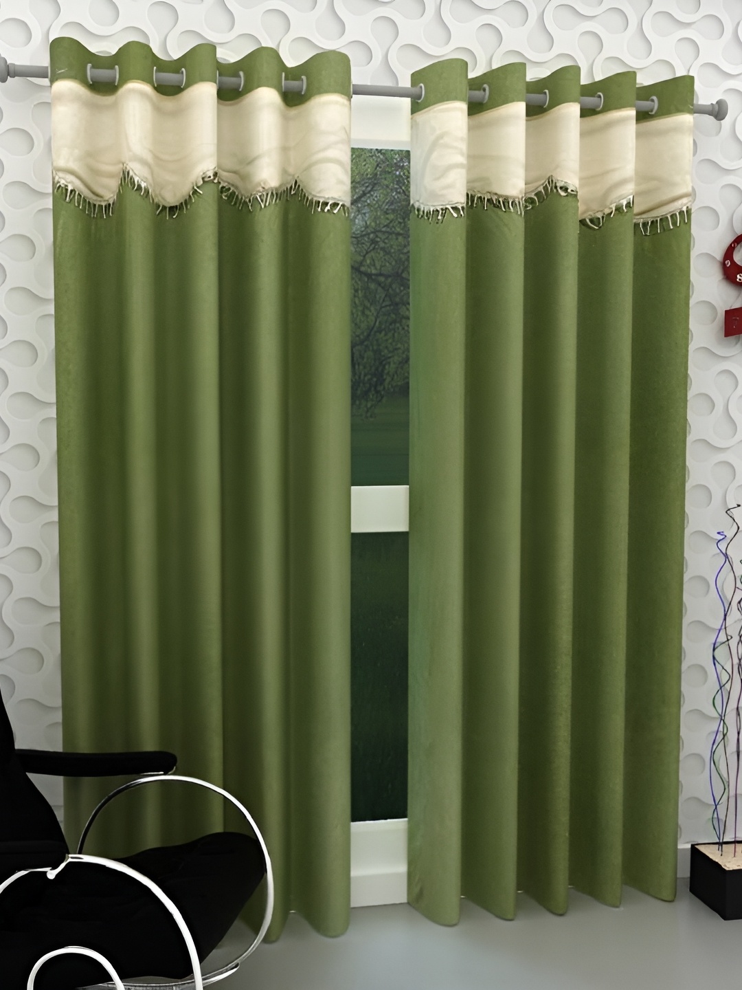 

Panipat Textile Hub Green 2 Pieces Door Curtains