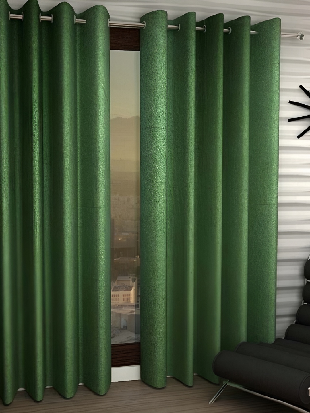 

Panipat Textile Hub Green 2 Pieces Long Door Curtains
