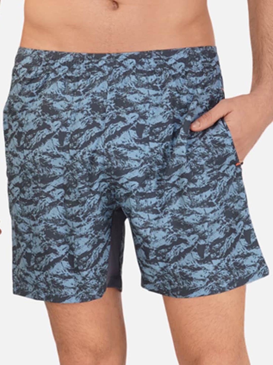 

NEVER LOSE Men Abstract Printed Shorts, Blue