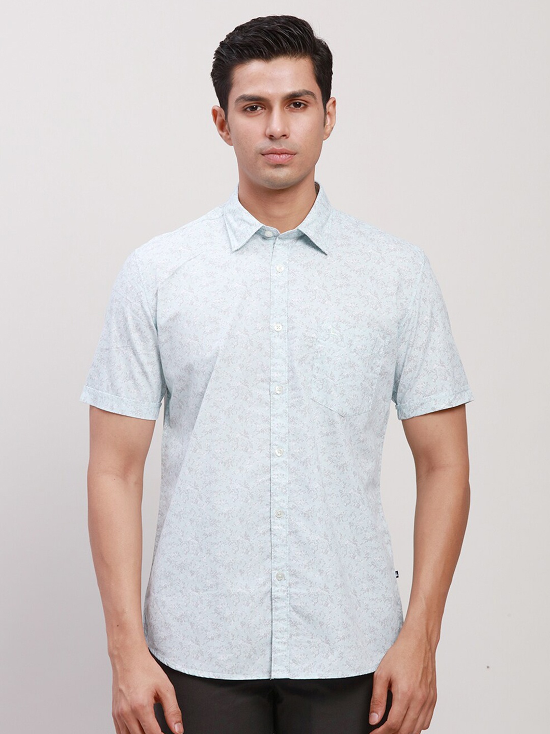 

Parx Slim Fit Floral Printed Cotton Casual Shirt, Blue