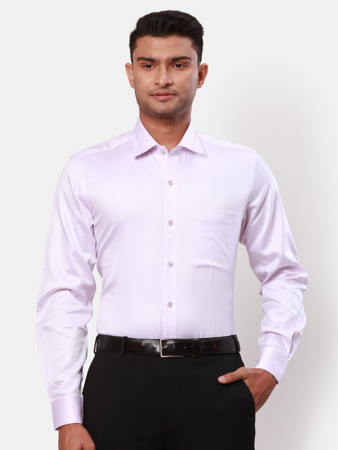 

Raymond Contemporary Fit Cutaway Collar Cotton Formal Shirt, Violet