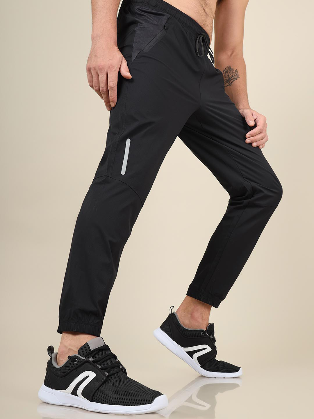 

Technosport SS'24 Slim-fit Quick Dry Antimicrobial Track Pants, Black