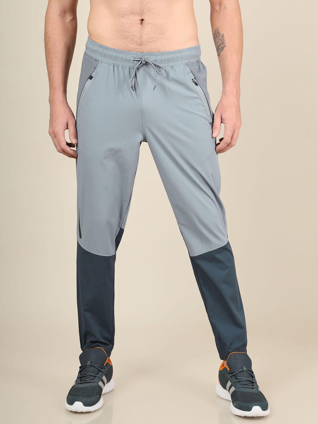 

Technosport SS'24 Men Colourblocked Slim-Fit Rapid Dry Antimicrobial Jogger, Charcoal