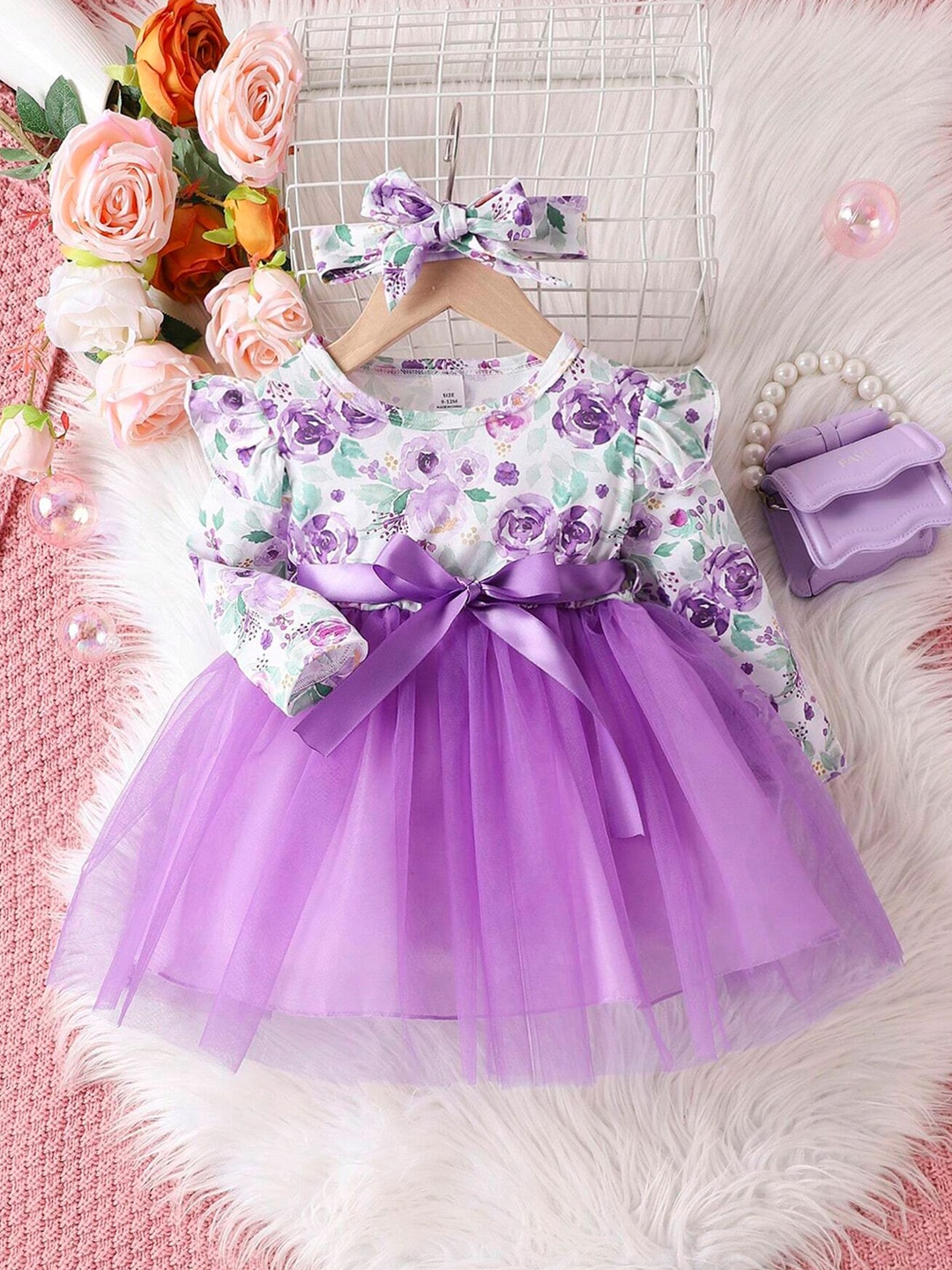 

BAESD Girls Net Fit & Flare Dress, Purple